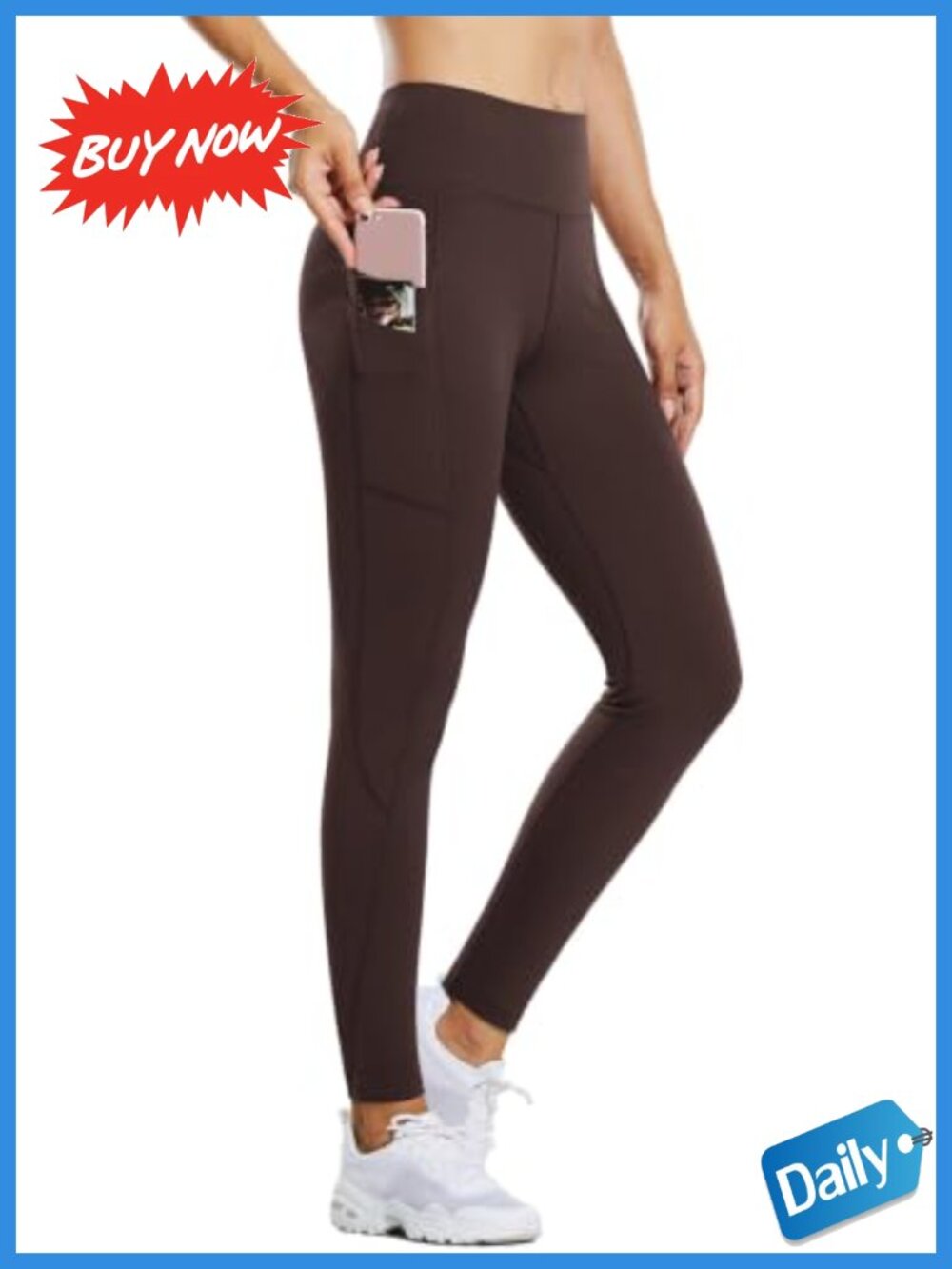 Fleece Lined Thermal Leggings High Waist Tummy Control Pockets Winter